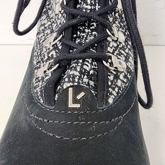 Larroude Vail Boot In Black Tweed and Suede, Women's 8.5 - Picture 6 of 11